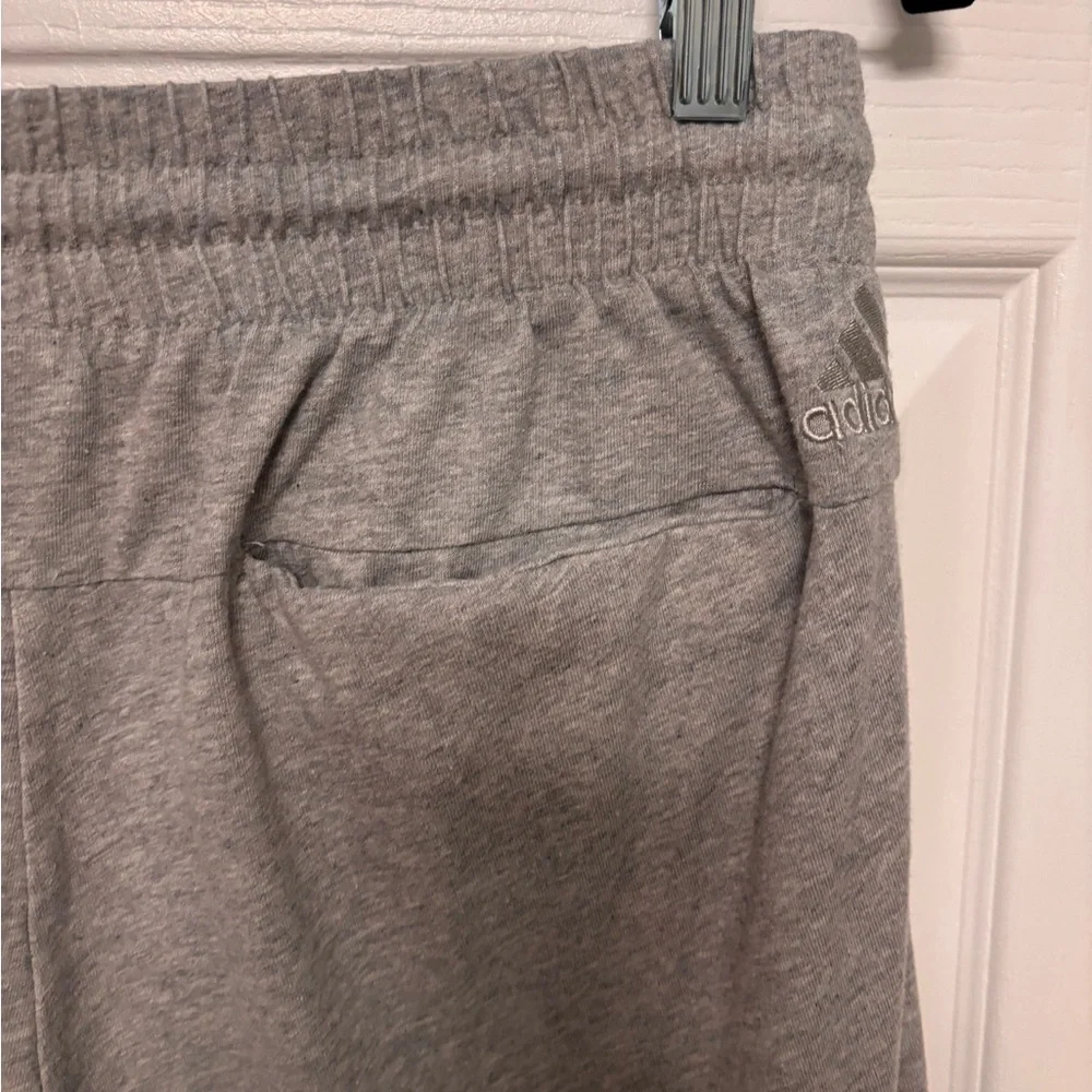 adidas Gray Sweatpant Joggers with White Logo. Large